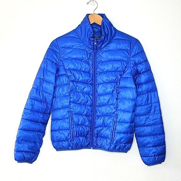 BLACK RIVET Casual Blue Puff Jacket size M Warm Fall Winter - Picture 1 of 13